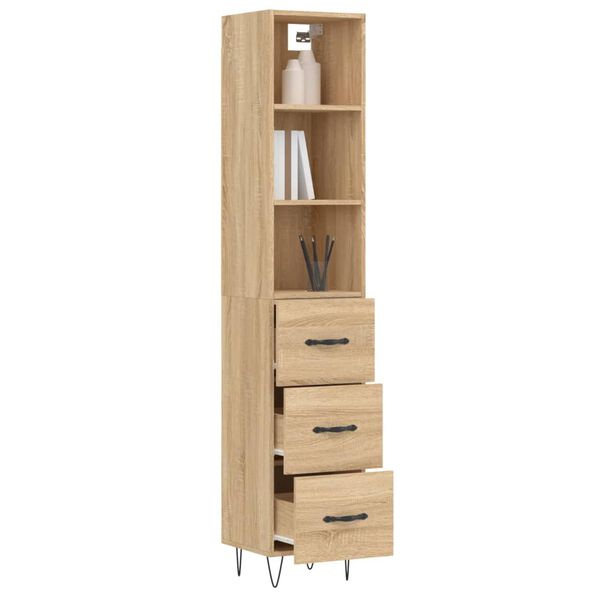 vidaXL Skř&iacute;ň highboard dub sonoma 34,5 x 34 x 180 cm kompozitn&iacute; dřevo