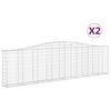 vidaXL Klenut&eacute; gabionov&eacute; ko&scaron;e 2 ks 400x30x100/120cm pozinkovan&eacute; železo