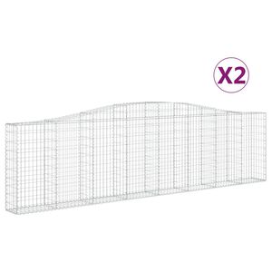 vidaXL Klenut&eacute; gabionov&eacute; ko&scaron;e 2 ks 400x30x100/120cm pozinkovan&eacute; železo