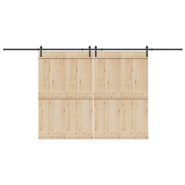 vidaXL Sada př&iacute;slu&scaron;enstv&iacute; pro posuvn&eacute; dveře 427 cm ocelov&aacute; čern&aacute;