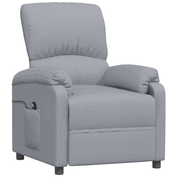 vidaXL Zvedac&iacute; křeslo světle &scaron;ed&eacute; textil