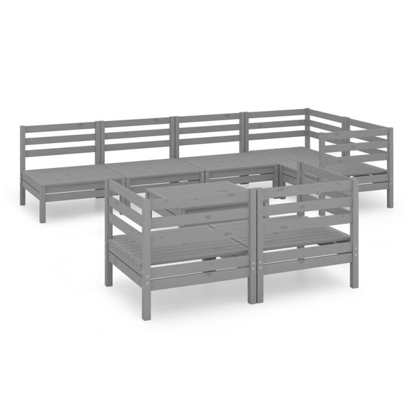 vidaXL 8d&iacute;ln&aacute; zahradn&iacute; sedac&iacute; souprava masivn&iacute; borovice &scaron;ed&aacute;