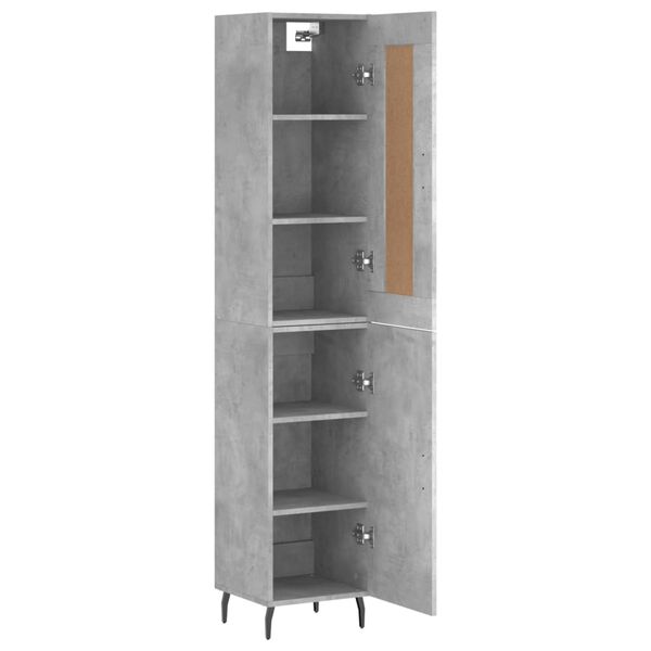 vidaXL Skř&iacute;ň highboard betonově &scaron;ed&aacute; 34,5x34x180 cm kompozitn&iacute; dřevo