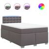 vidaXL Box spring postel s matrac&iacute; &scaron;ed&aacute; 120x200 cm uměl&aacute; kůže
