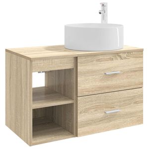 vidaXL Sada koupelnov&eacute;ho n&aacute;bytku 2 ks Dub sonoma Kompozitn&iacute; dřevo