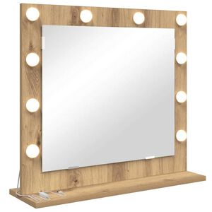 vidaXL Toaletn&iacute; zrcadlo Artisanov&yacute; dub 60 x 55 x 18 cm Obd&eacute;ln&iacute;kov&yacute;