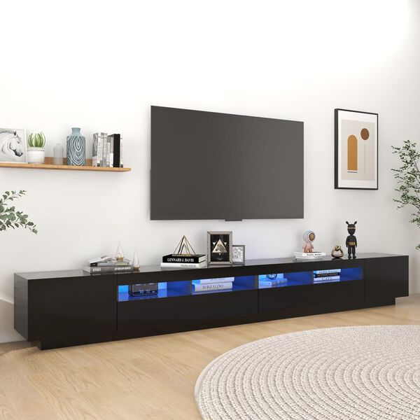 vidaXL TV skříňka s LED osvětlením černá 300 x 35 x 40 cm