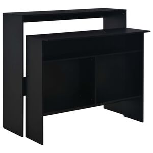 vidaXL Barov&yacute; stůl se 2 stoln&iacute;mi deskami čern&yacute; 130 x 40 x 120 cm