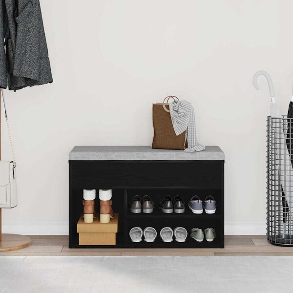 vidaXL Lavička na boty Čern&yacute; dub 80 x 30 x 45 cm kompozitn&iacute; dřevo