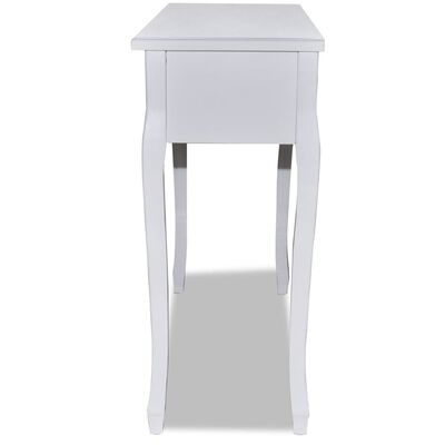 vidaXL Toaletní konzolový stolek se třemi zásuvkami bílý
