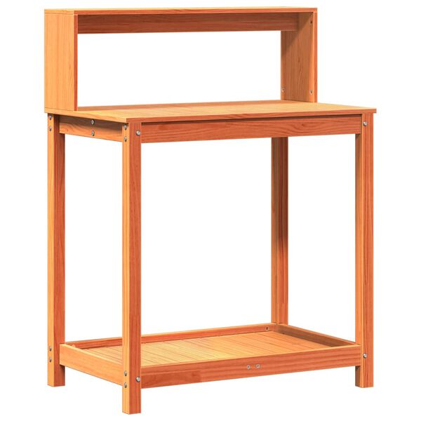 vidaXL Přesazovací stůl s policemi hnědý 82,5x50x109,5 cm borové dřevo