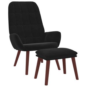 vidaXL Relaxačn&iacute; křeslo s podnožkou čern&eacute; samet