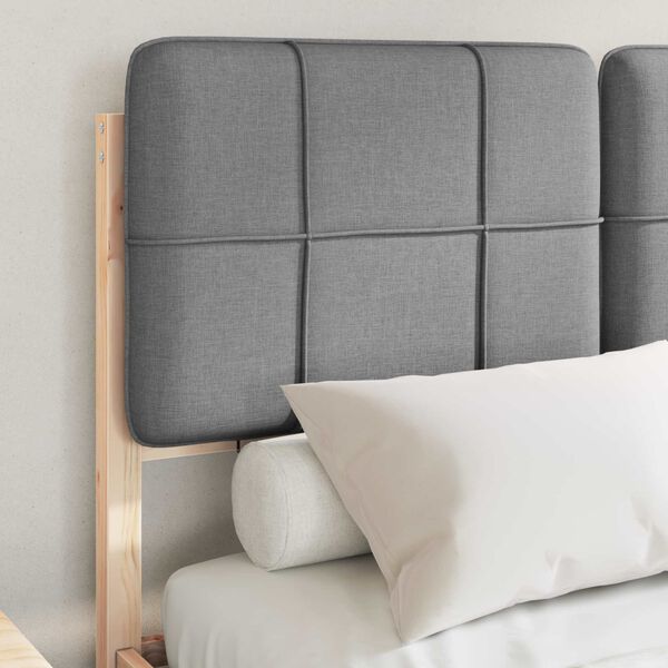 vidaXL R&aacute;m postele s čalouněn&yacute;m čelem s čelo Světle &scaron;ed&aacute; 120 x 200 cm