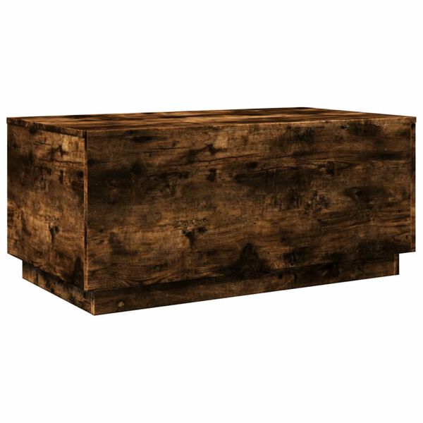 vidaXL Konferenčn&iacute; stolek s LED osvětlen&iacute;m kouřov&yacute; dub 90 x 50 x 40 cm