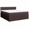 vidaXL Box spring postel s matrac&iacute; tmavě hněd&aacute; 180x200 cm textil