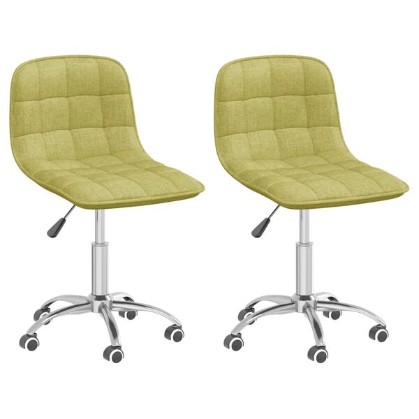 vidaXL Otočn&eacute; j&iacute;deln&iacute; židle 2 ks zelen&eacute; textil