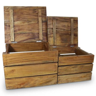 vidaXL 2dílná sada úložných boxů z masivního recyklovaného dřeva