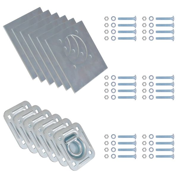 vidaXL Up&iacute;nac&iacute; oka na př&iacute;věs, 6 ks, pozinkovan&aacute; ocel, 2000 kg