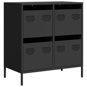 vidaXL Př&iacute;born&iacute;k čern&yacute; 68 x 39 x 73,5 cm ocel v&aacute;lcovan&aacute; za studena