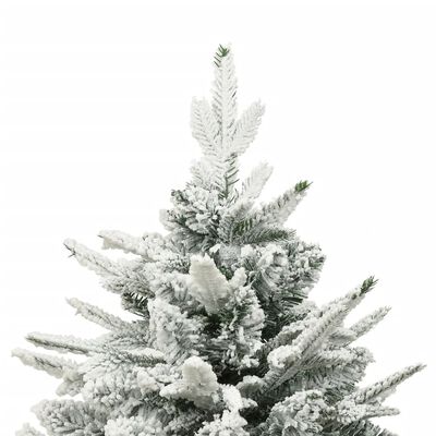 vidaXL Umělý vánoční stromek s vločkami sněhově zelený 150 cm PVC a PE