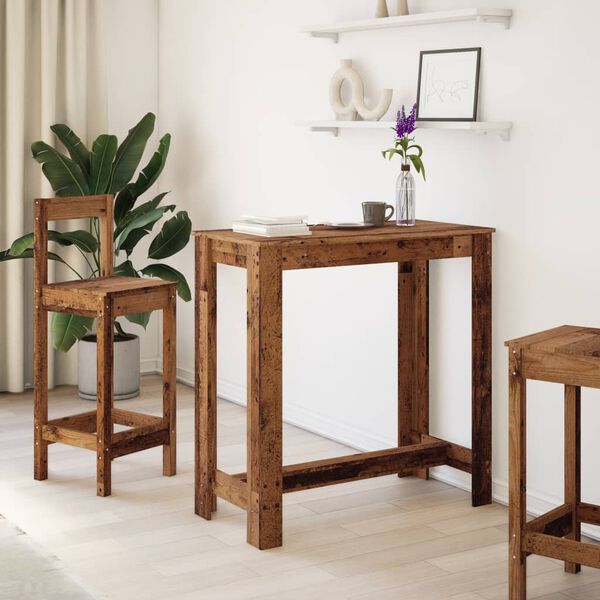 vidaXL Barový stůl old wood 102 x 50 x 103,5 cm kompozitní dřevo