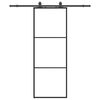 vidaXL Posuvn&eacute; dveře se sadou kov&aacute;n&iacute; čern&eacute; 76x205 cm ESG Glass