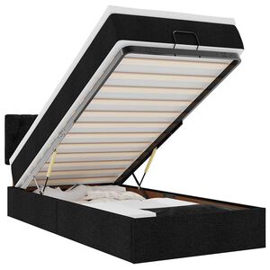 vidaXL Osmansk&yacute; postel s matrac&iacute; čern&aacute; 100x200 cm textil