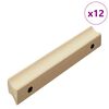 vidaXL Př&iacute;m&aacute; rukojeť 12 ks Př&iacute;rodn&iacute; dřevo 130 x 25 x 30 mm