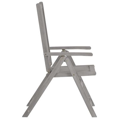vidaXL Zahradní polohovací židle 6 ks šedé masivní akáciové dřevo