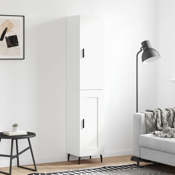 vidaXL Skř&iacute;ň highboard b&iacute;l&aacute; 34,5 x 34 x 180 cm kompozitn&iacute; dřevo