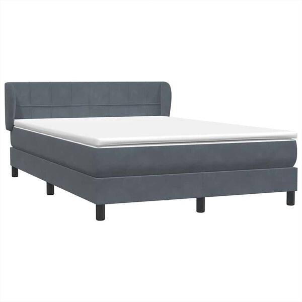 vidaXL Box spring postel s matrac&iacute; tmavě &scaron;ed&aacute; 140x220 cm samet