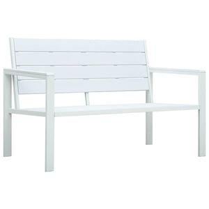 vidaXL Zahradn&iacute; lavice 120 cm HDPE b&iacute;l&aacute; dřevěn&yacute; vzhled