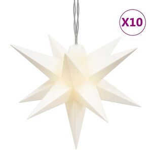 vidaXL Sv&iacute;t&iacute;c&iacute; v&aacute;nočn&iacute; hvězdy s LED 10 ks b&iacute;l&eacute; 10 cm