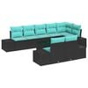 vidaXL Sada zahradn&iacute;ch pohovek 9 ks Čern&aacute; polyratan