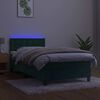 vidaXL Box spring postel s matrac&iacute; a LED tmavě zelen&aacute; 80x200 cm samet