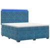 vidaXL Postel boxspring s matrac&iacute; s LED p&aacute;sky Modr&aacute; 140 x 200 cm Samet