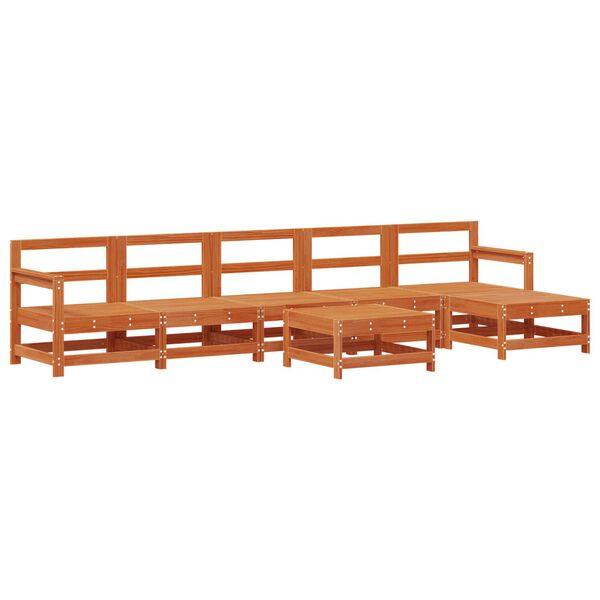 vidaXL Zahradn&iacute; lounge set 7 pcs Voskově Hněd&aacute; Masivn&iacute; borovice