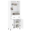 vidaXL Skř&iacute;ň highboard b&iacute;l&aacute; 69,5 x 34 x 180 cm kompozitn&iacute; dřevo