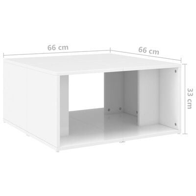 vidaXL Konferenční stolky 4 ks bílé vysoký lesk 33x33x33cm dřevotříska