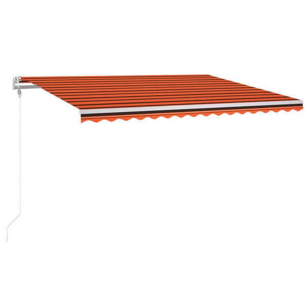 vidaXL Automatick&aacute; mark&yacute;za LED a senzor větru 400x300 cm oranžovohněd&aacute;