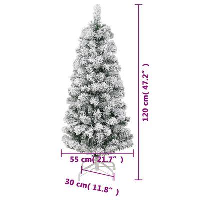 vidaXL Umělý sklápěcí vánoční stromek se 150 LED a sněhem 120 cm
