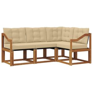 vidaXL Venkovn&iacute; pohovkov&aacute; souprava 4 pcs Přirozen&aacute; a B&eacute;žov&aacute;