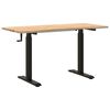 vidaXL Stůl Čern&aacute; a př&iacute;rodn&iacute; 140 x 60 cm Masivn&iacute; dubov&eacute; dřevo
