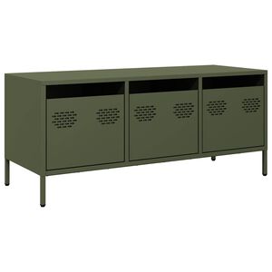 vidaXL TV skř&iacute;ňka olivově zelen&aacute; 101,5 x 39 x 43,5 cm ocel