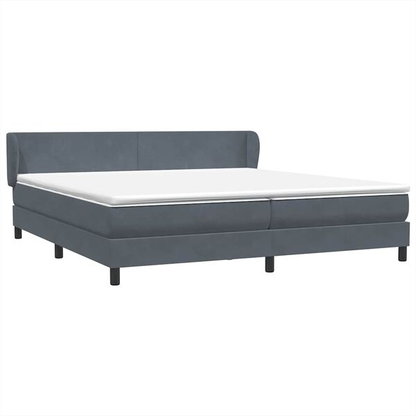 vidaXL Postel Box Spring s matracemi tmavě &scaron;ed&aacute; 180x210 cm samet