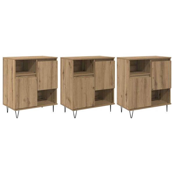 vidaXL Serv&iacute;rovac&iacute; skř&iacute;ň 3 pcs Artisanov&yacute; dub 60 x 35 x 70 cm