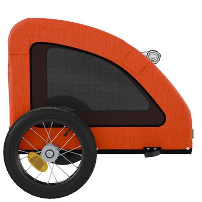 vidaXL Vozík za kolo pro psa oranžový oxfordská tkanina a železo