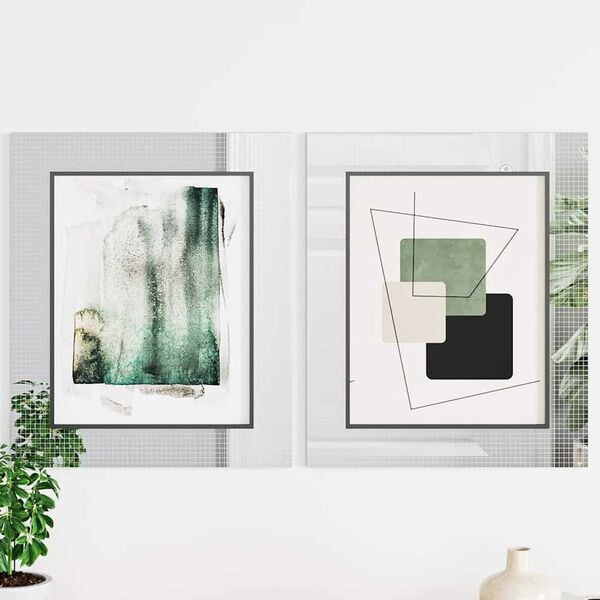 vidaXL Zrcadlová mozaiková dlaždice 3 pcs Stříbrná 100 x 4 cm Sklo