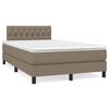 vidaXL Box spring postel s matrac&iacute; a LED taupe 120x190 cm textil