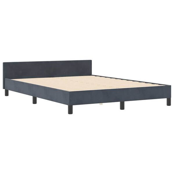 vidaXL Postel s boxspringem s čelo Tmavě &scaron;ed&aacute; 140 x 190 cm samet